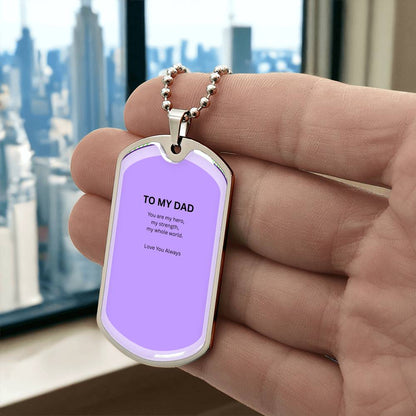 Engraved Dog Tag Necklace for Dad — Father's Day Gift