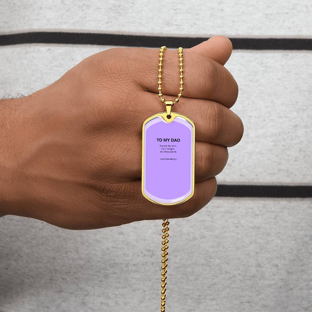 Engraved Dog Tag Necklace for Dad — Father's Day Gift