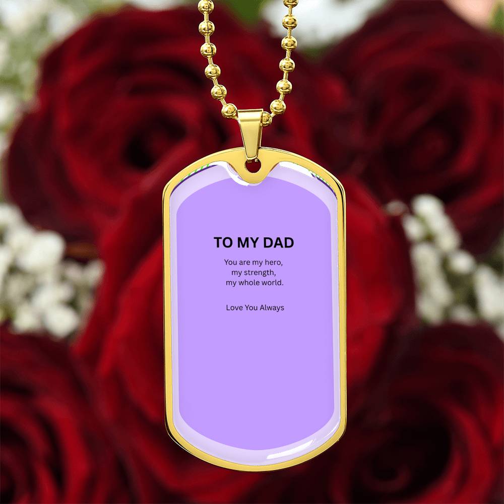 Engraved Dog Tag Necklace for Dad — Father's Day Gift
