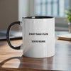 Personalized First Sale Club mug in black, red and white