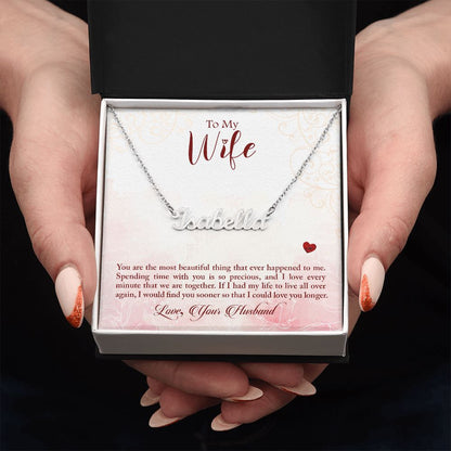 Personalized custom name necklace gift for your wife