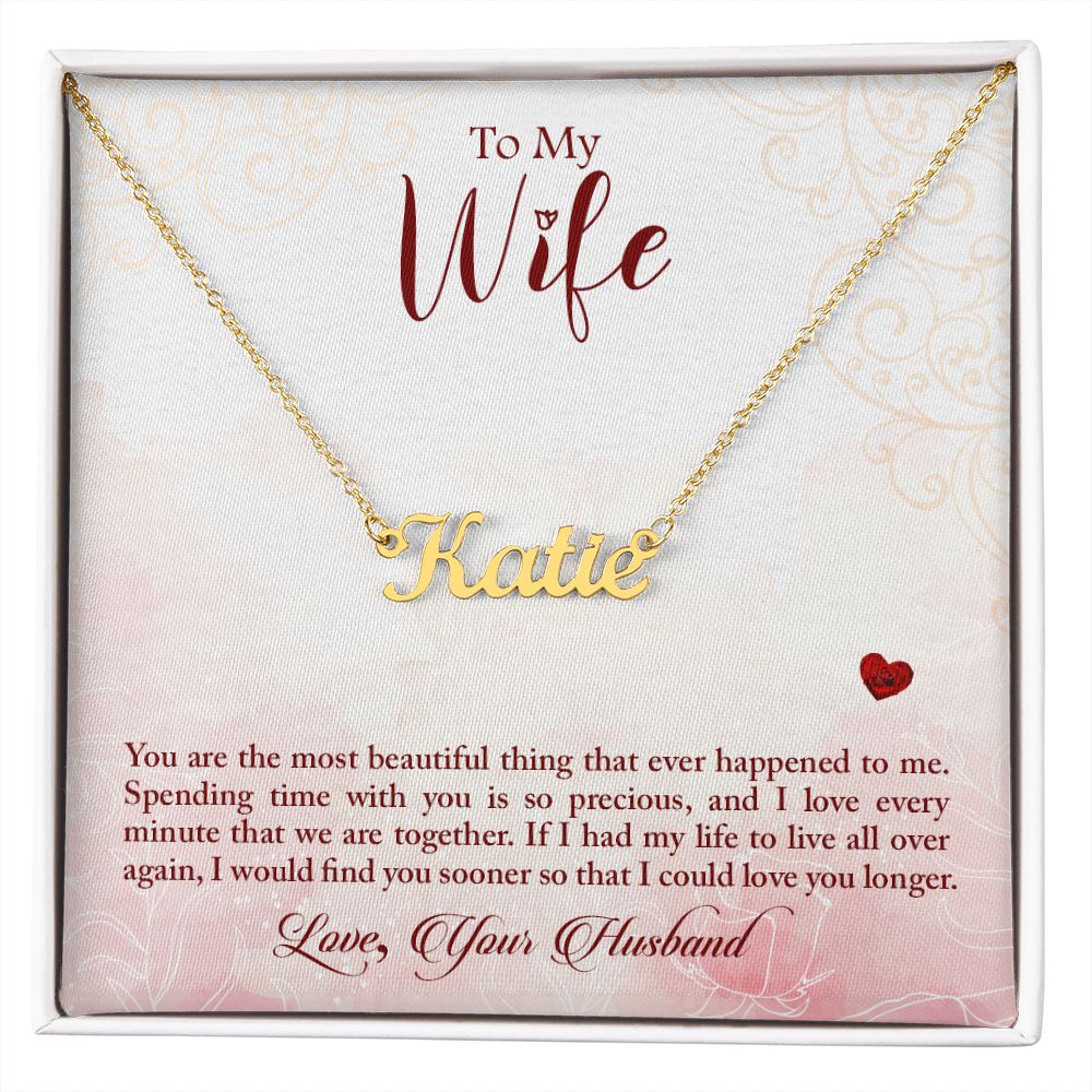 Personalized custom name necklace gift for your wife