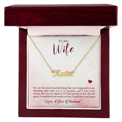 Personalized custom name necklace gift for your wife